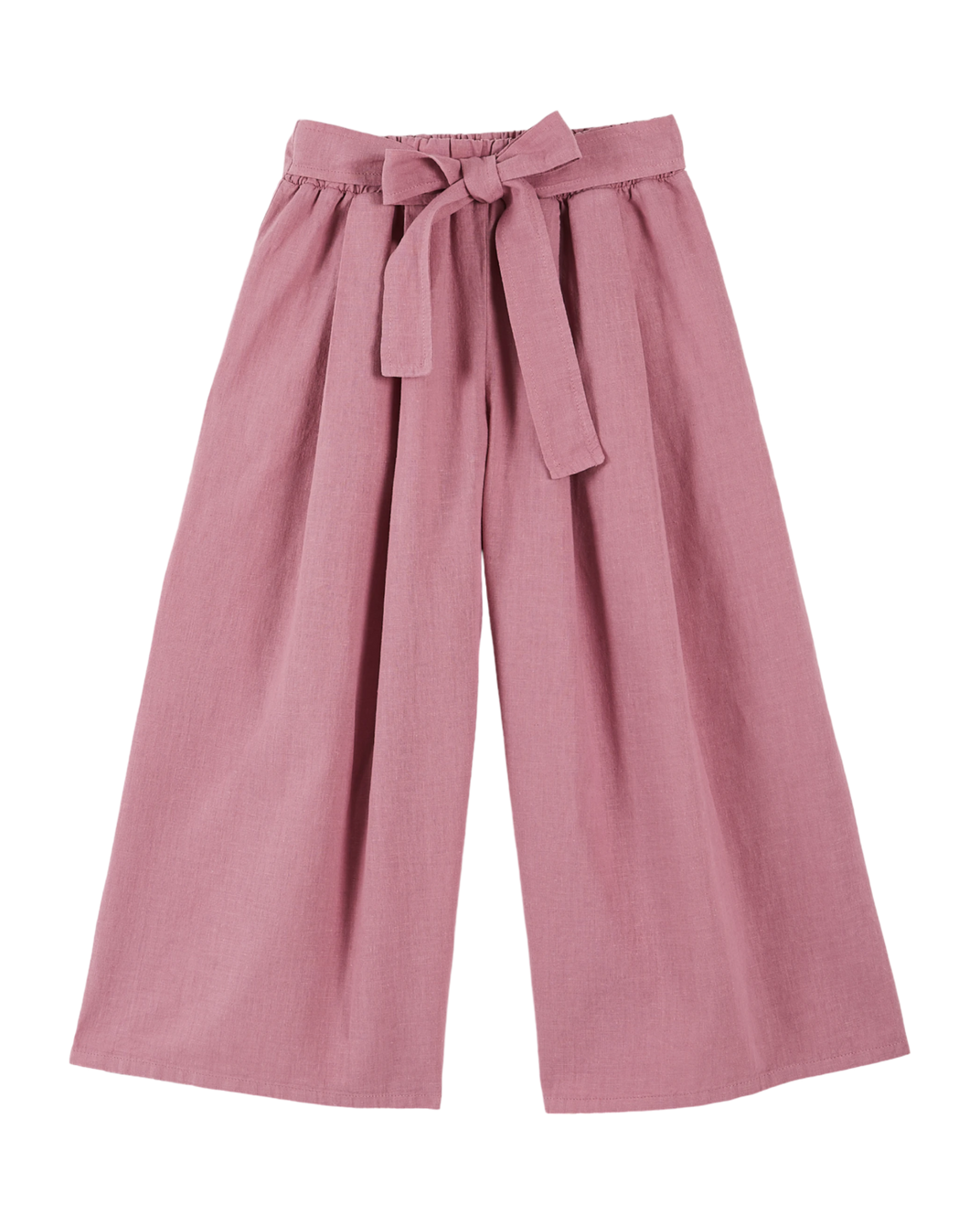 Pantalon noué lin et coton lilas