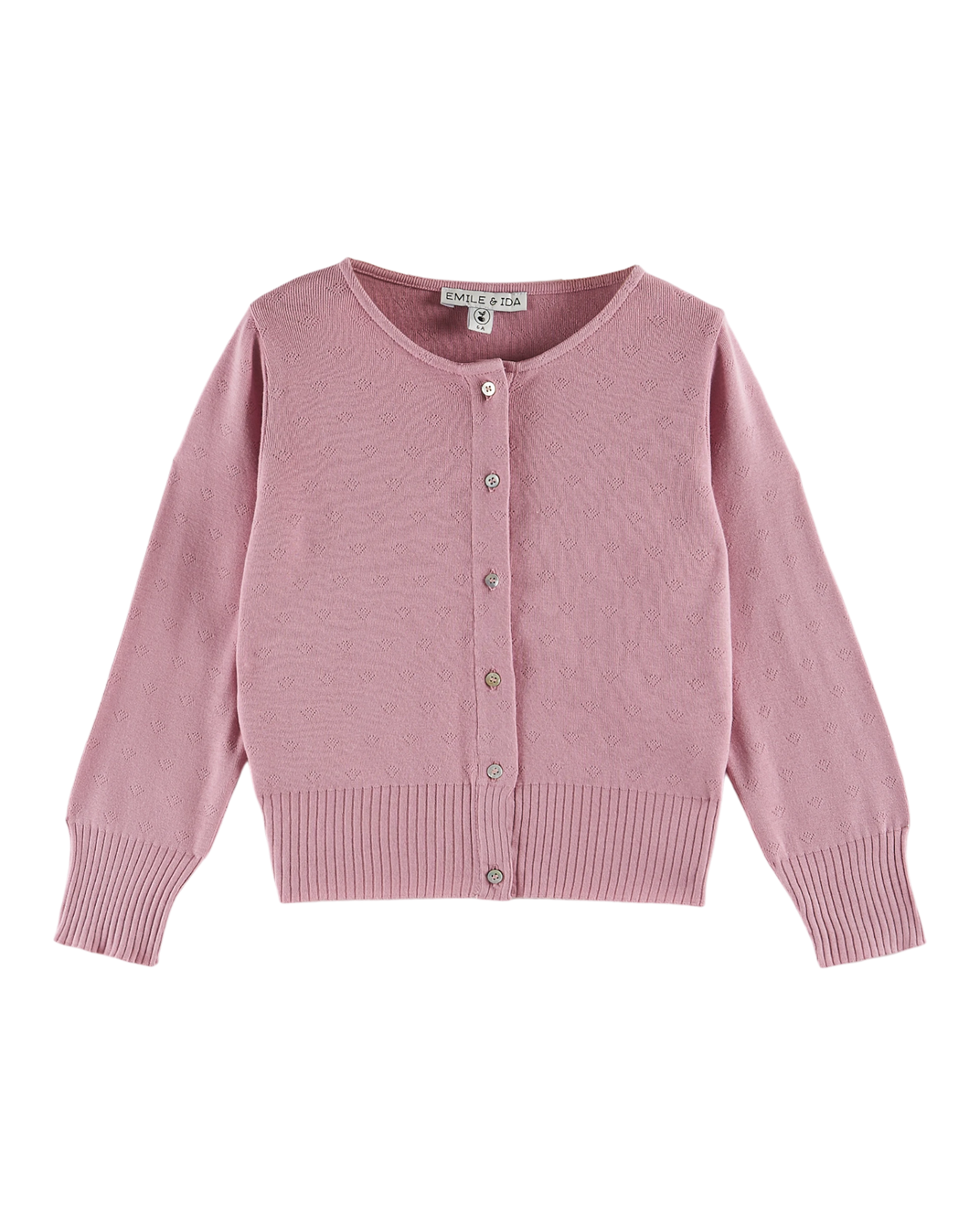 Cardigan pointelle modal lilas