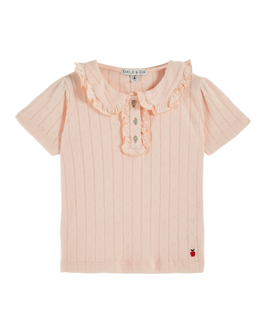 Polo pointelle modal rose pastel