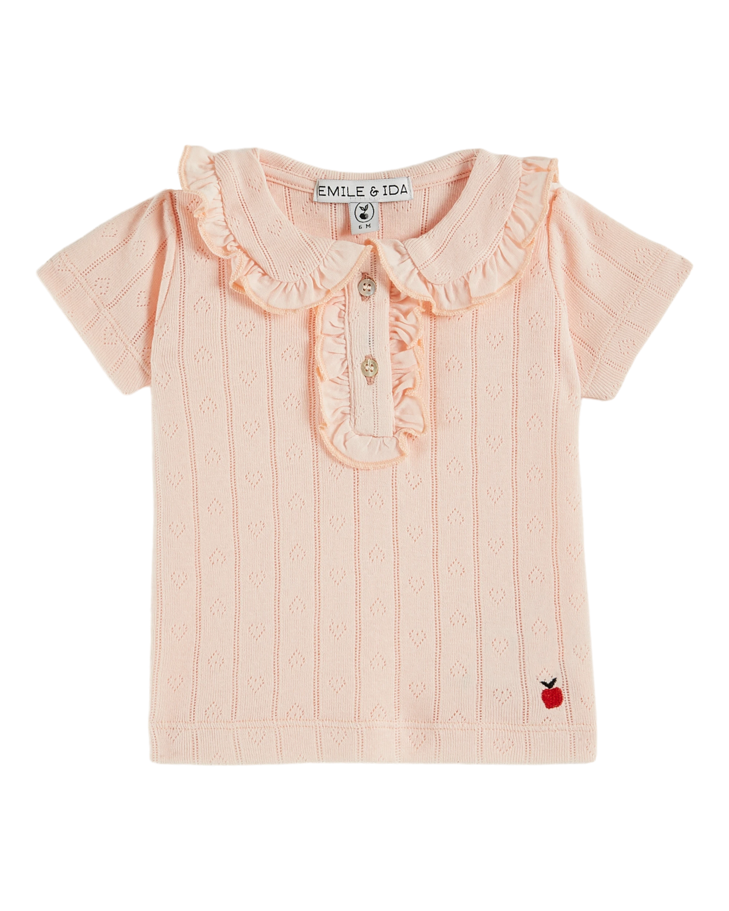 Polo pointelle modal rose pastel