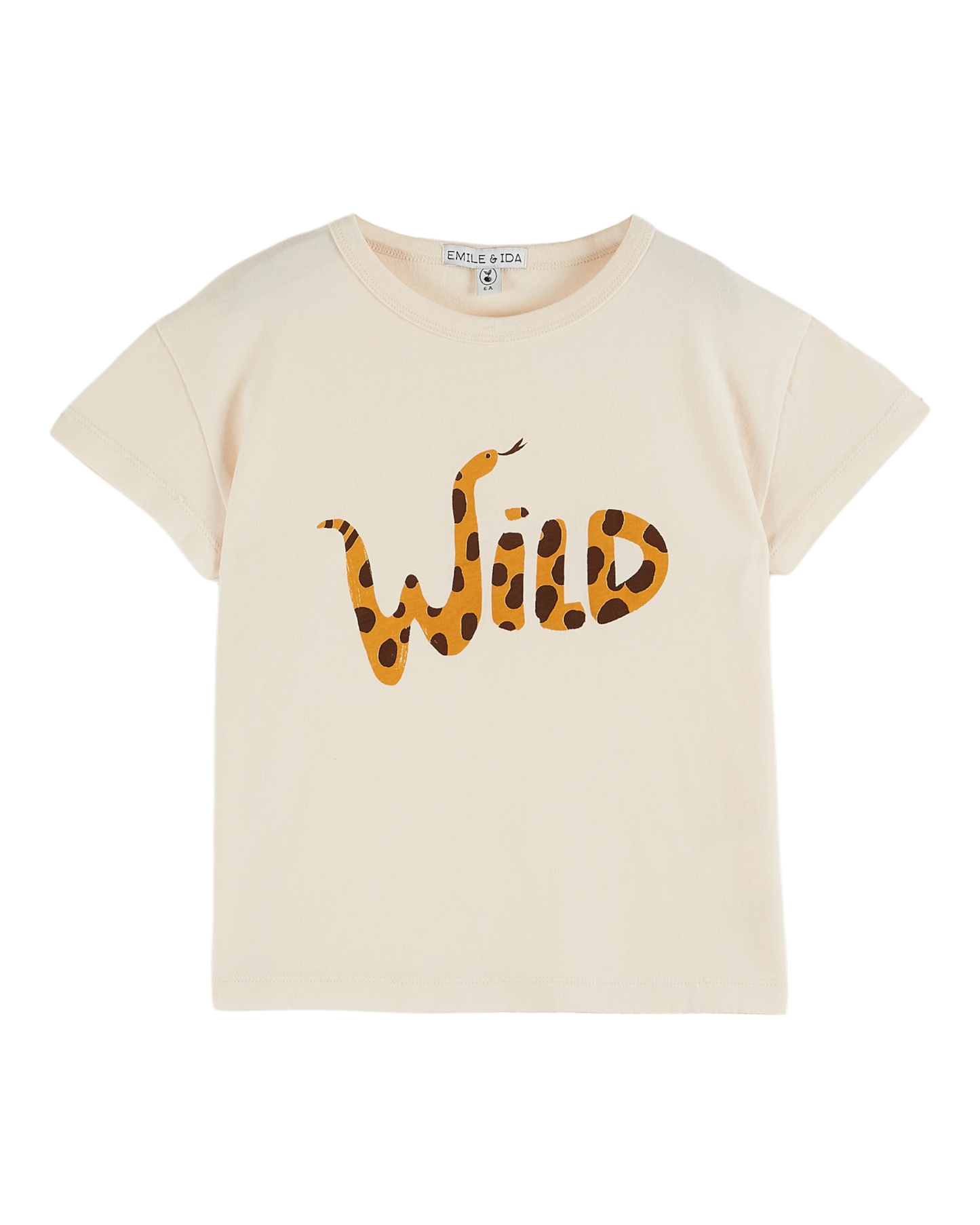 T-shirt coton bio Wild crème