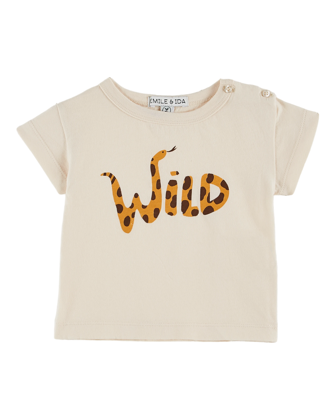 T-shirt coton bio Wild crème