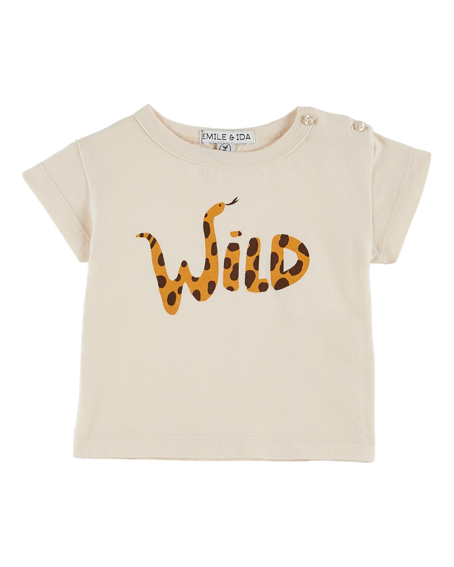 T-shirt coton bio Wild crème