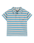 Polo coton bio rayures rouge et bleu