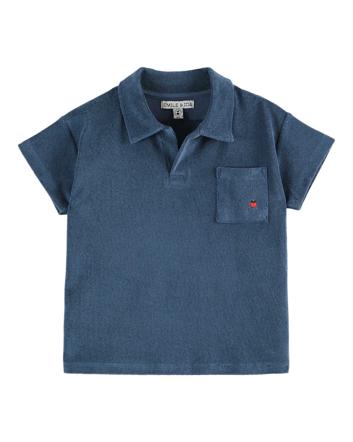 Polo éponge uni bleu foncé