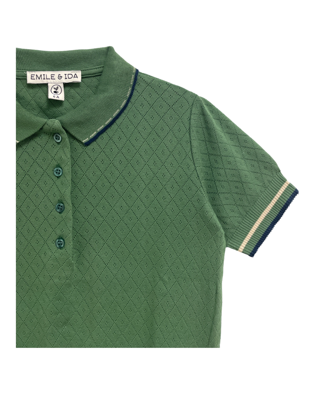 Polo pointelle modal vert foncé