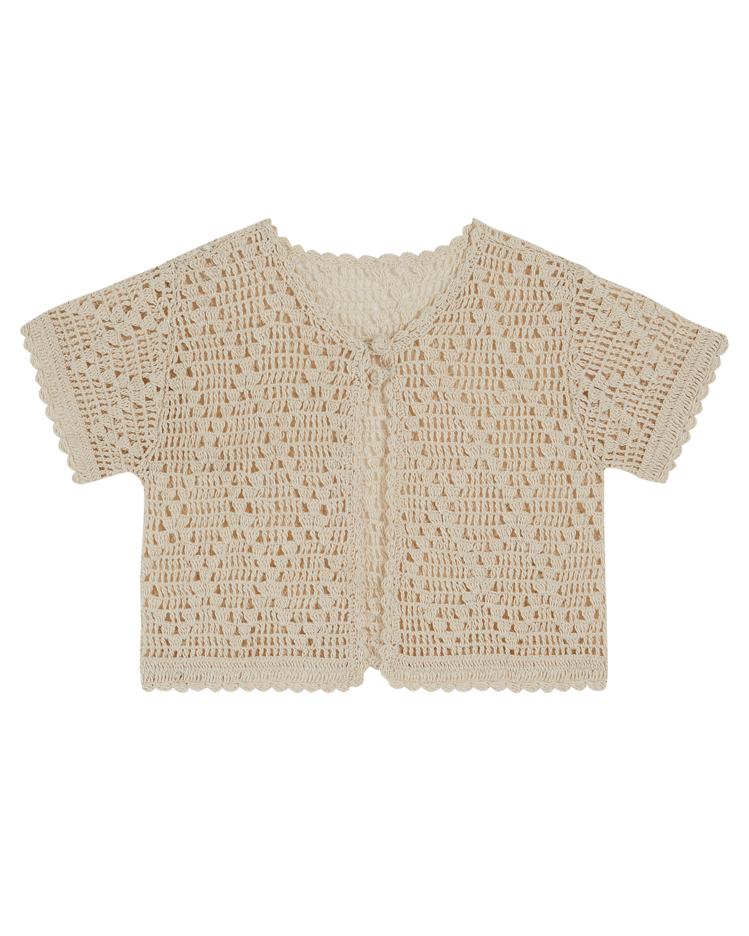 Cardigan fille crochet écru