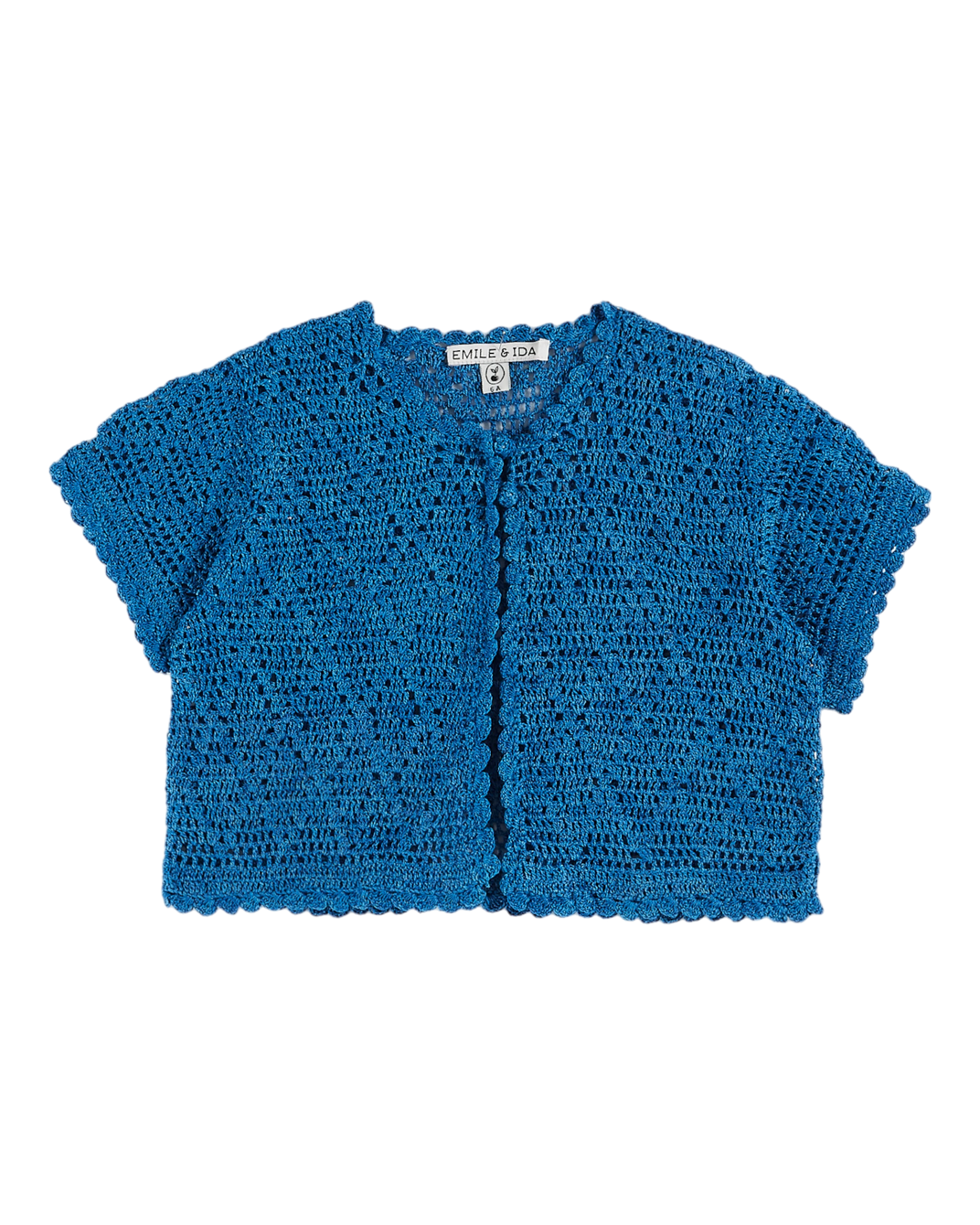 Cardigan fille crochet lagon