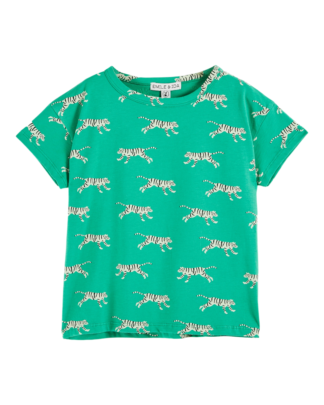 T-shirt coton bio tigres vert