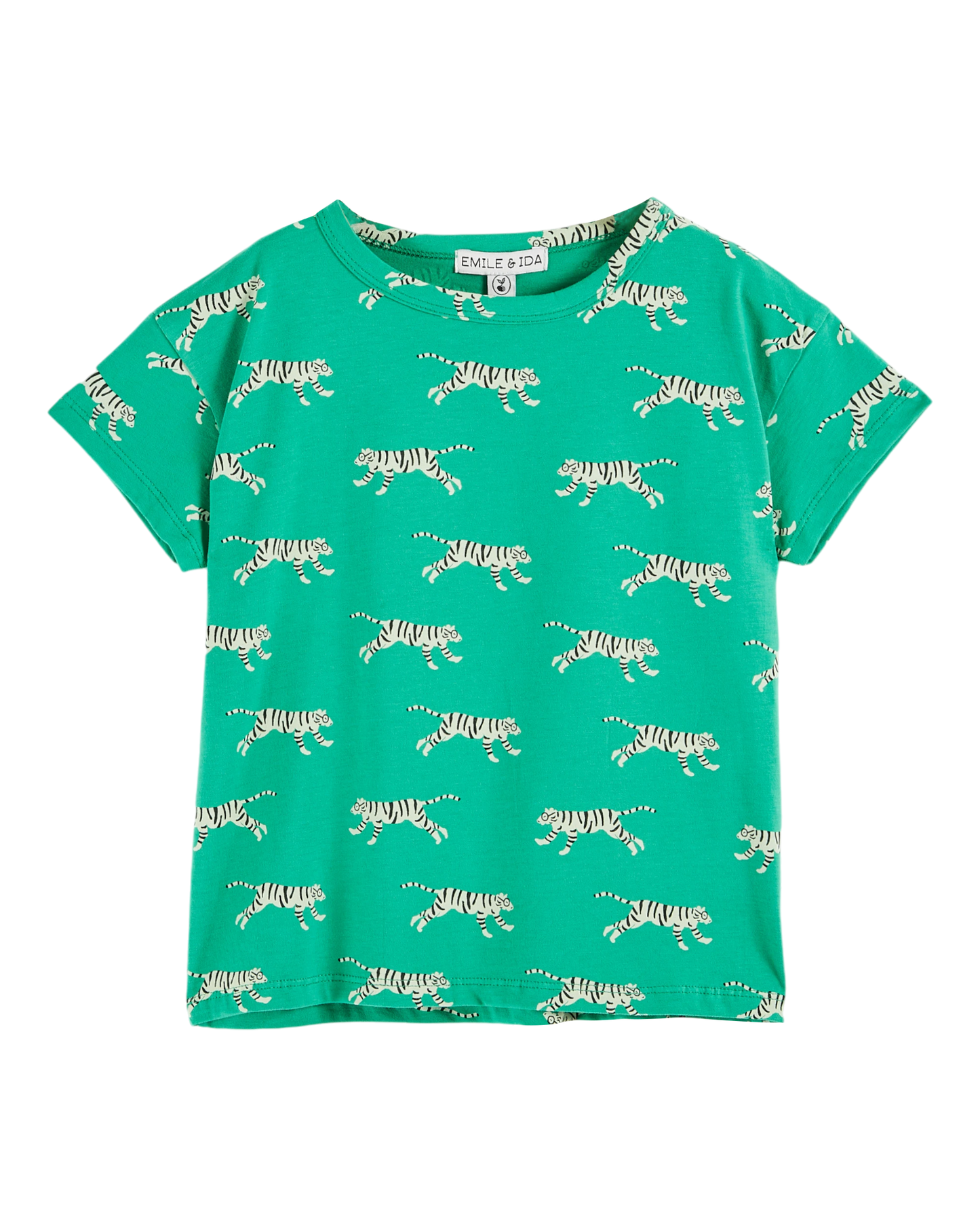 T-shirt coton bio tigres vert