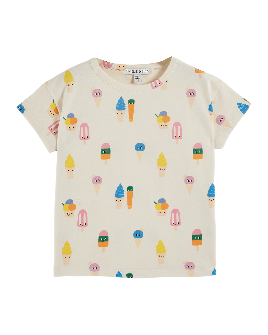 T-shirt coton bio glaces écru