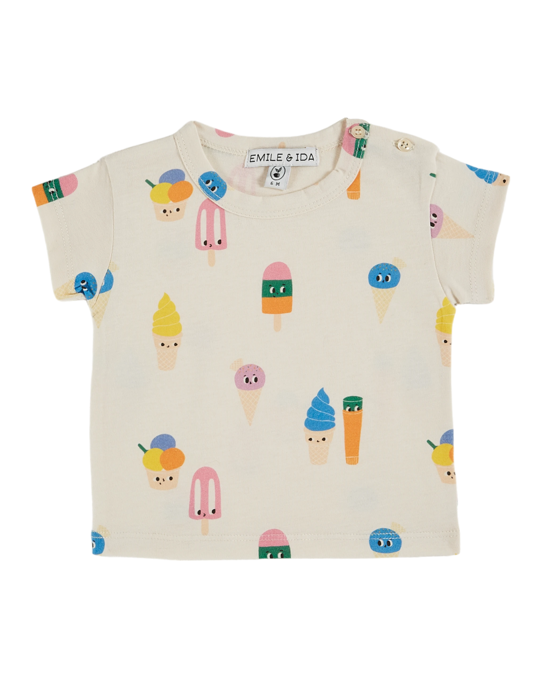 T-shirt coton bio glaces écru