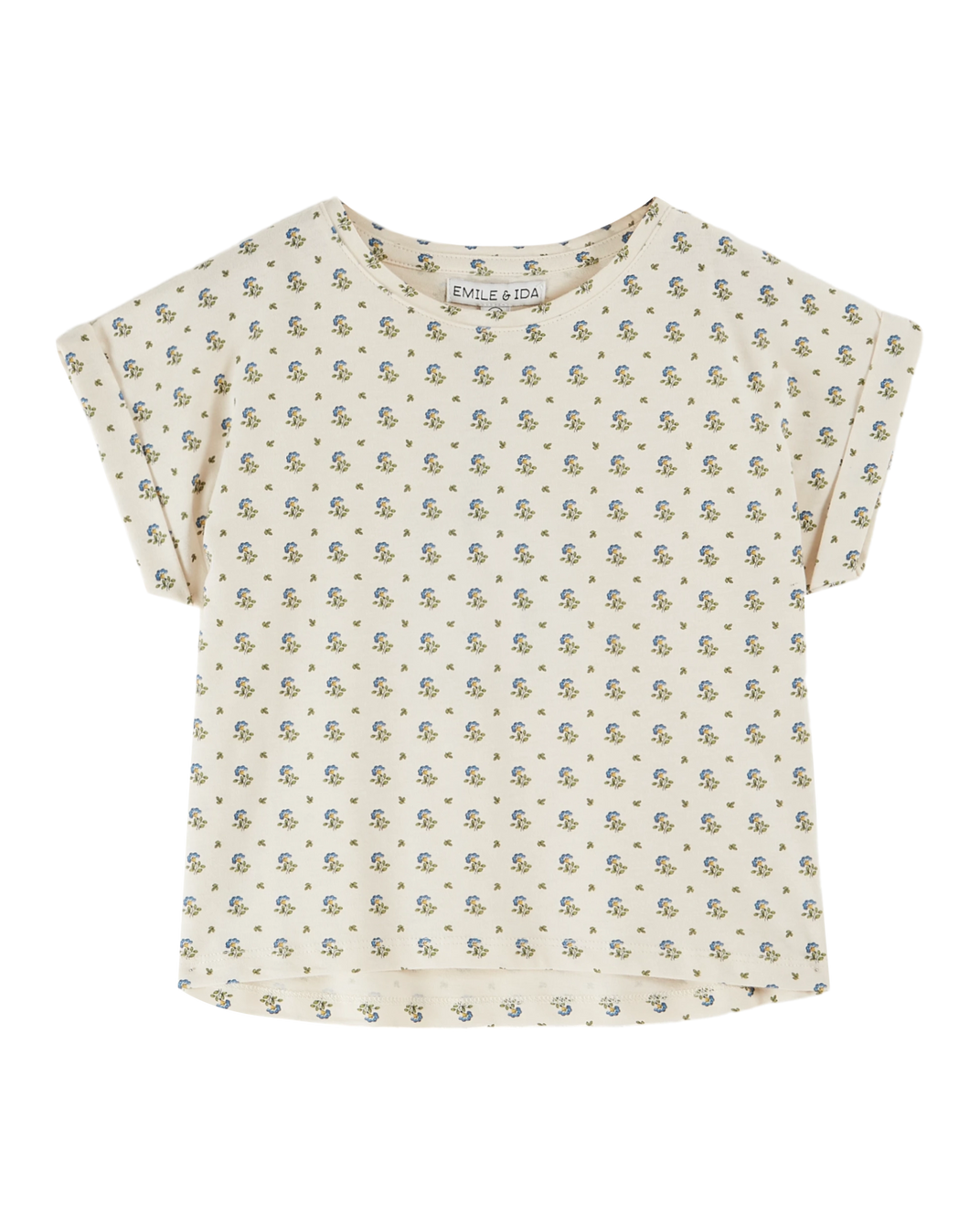 T-shirt coton bio à fleurs iris