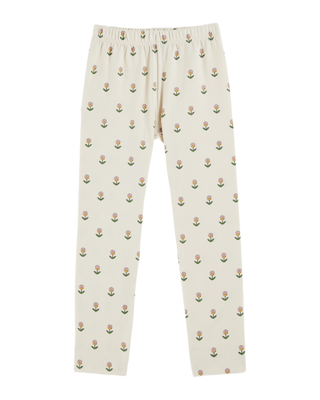 Legging fleurs douces écru