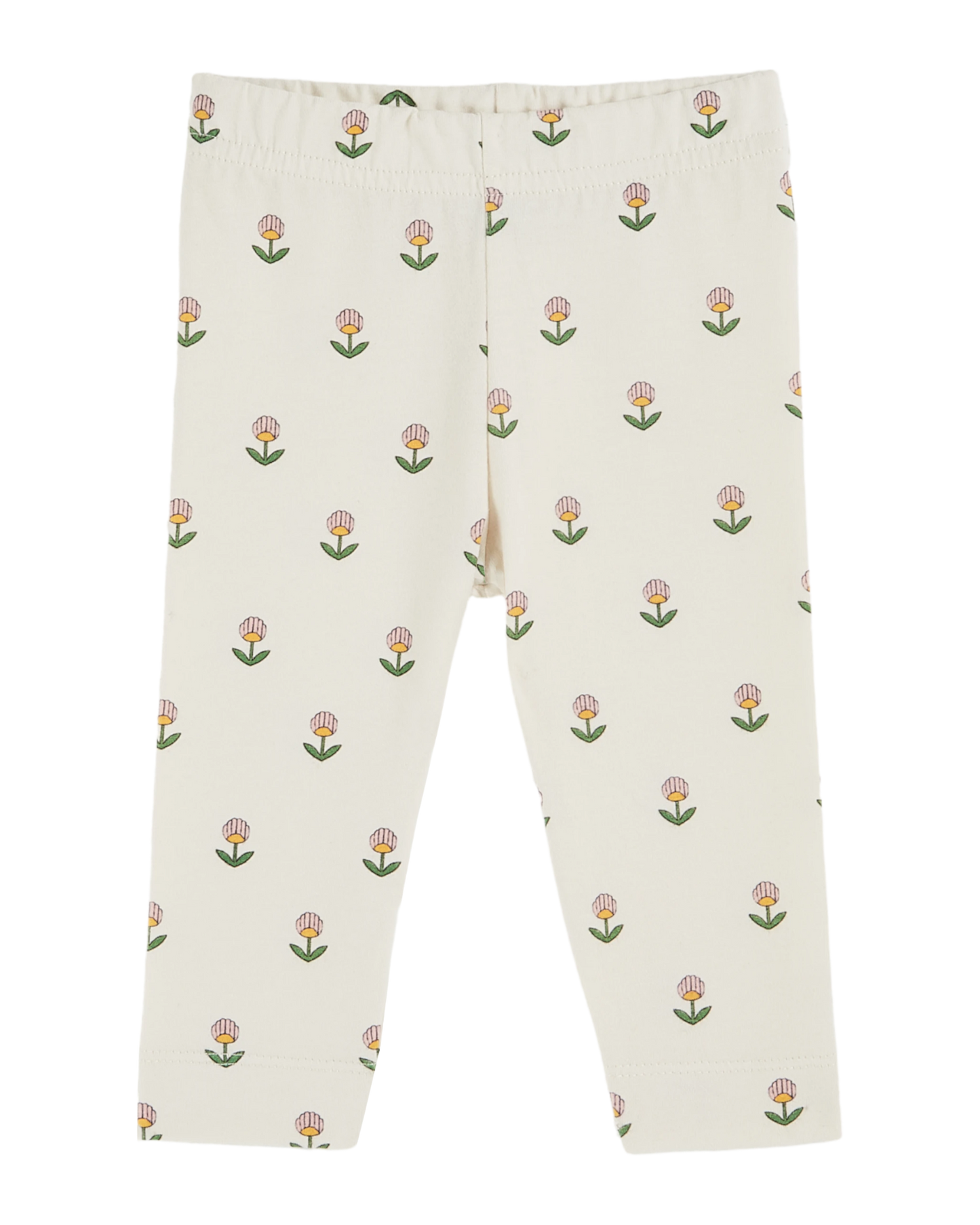 Legging fleurs douces écru