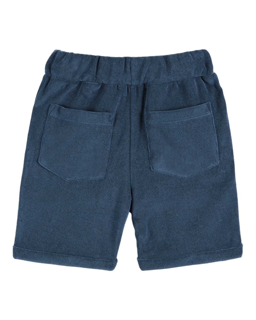 Short éponge uni bleu foncé