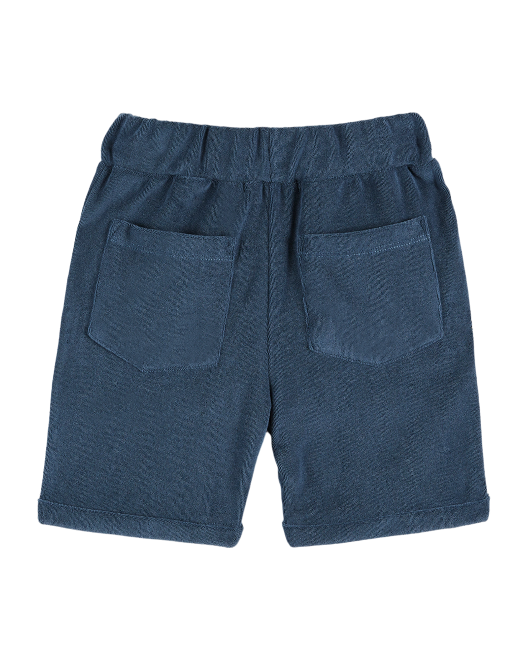 Short éponge uni bleu foncé