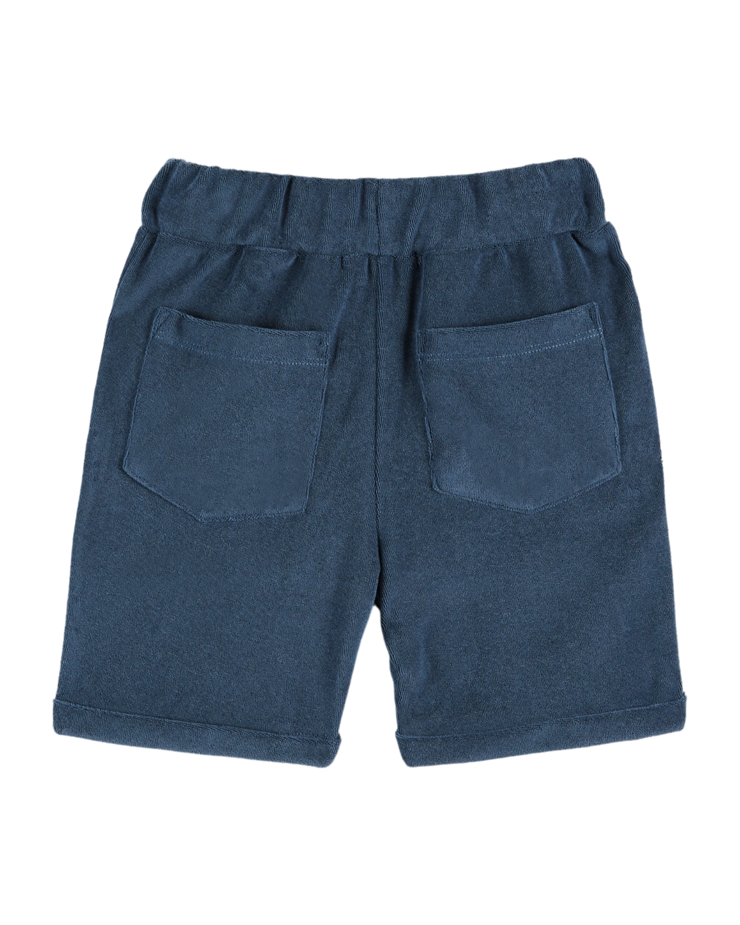 Short éponge uni bleu foncé