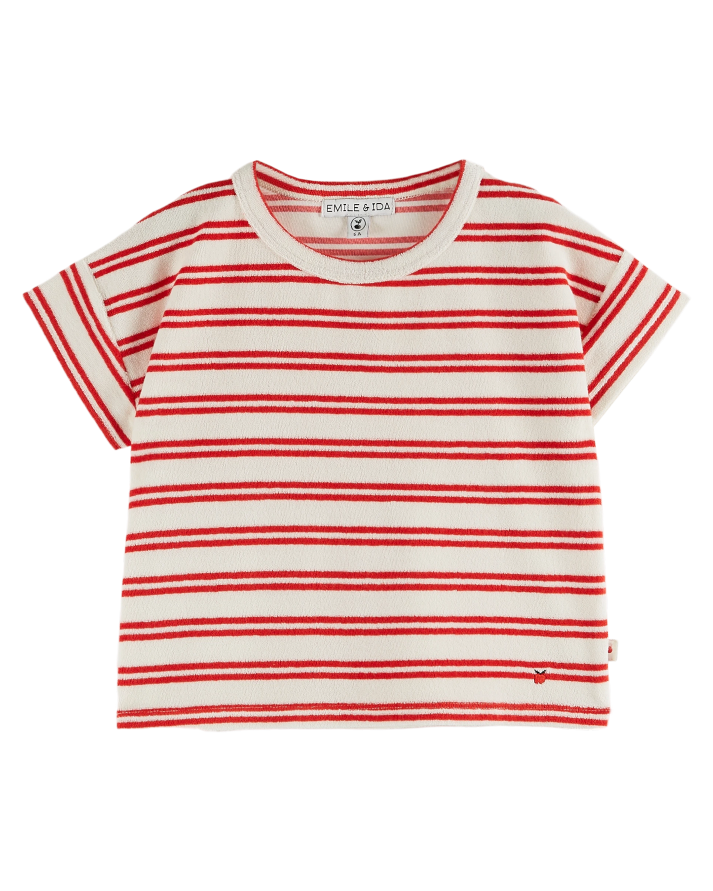 T-shirt éponge rayures rouge