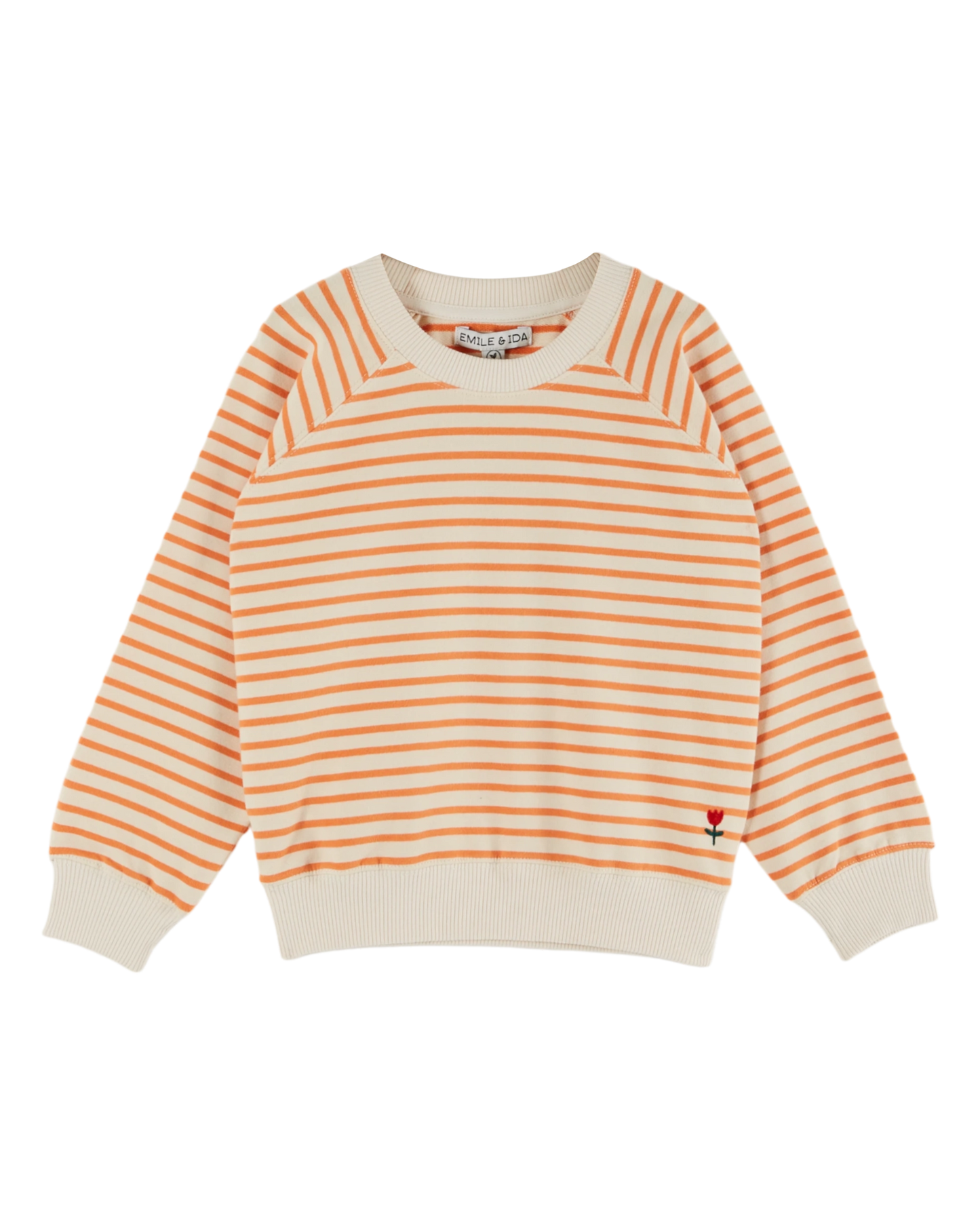 Sweat enfant rayures coton bio orange