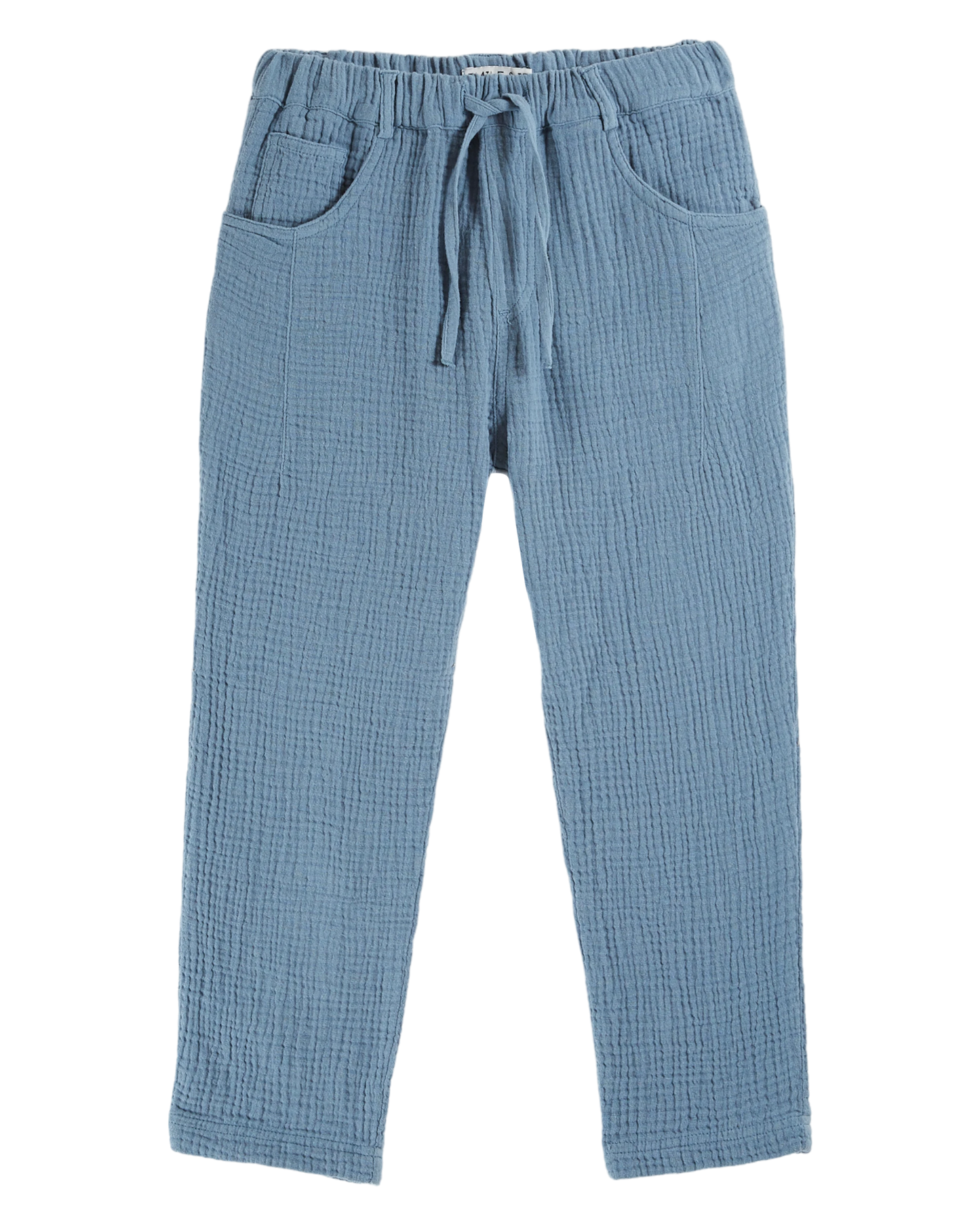 Pantalon gaze de coton gris bleu