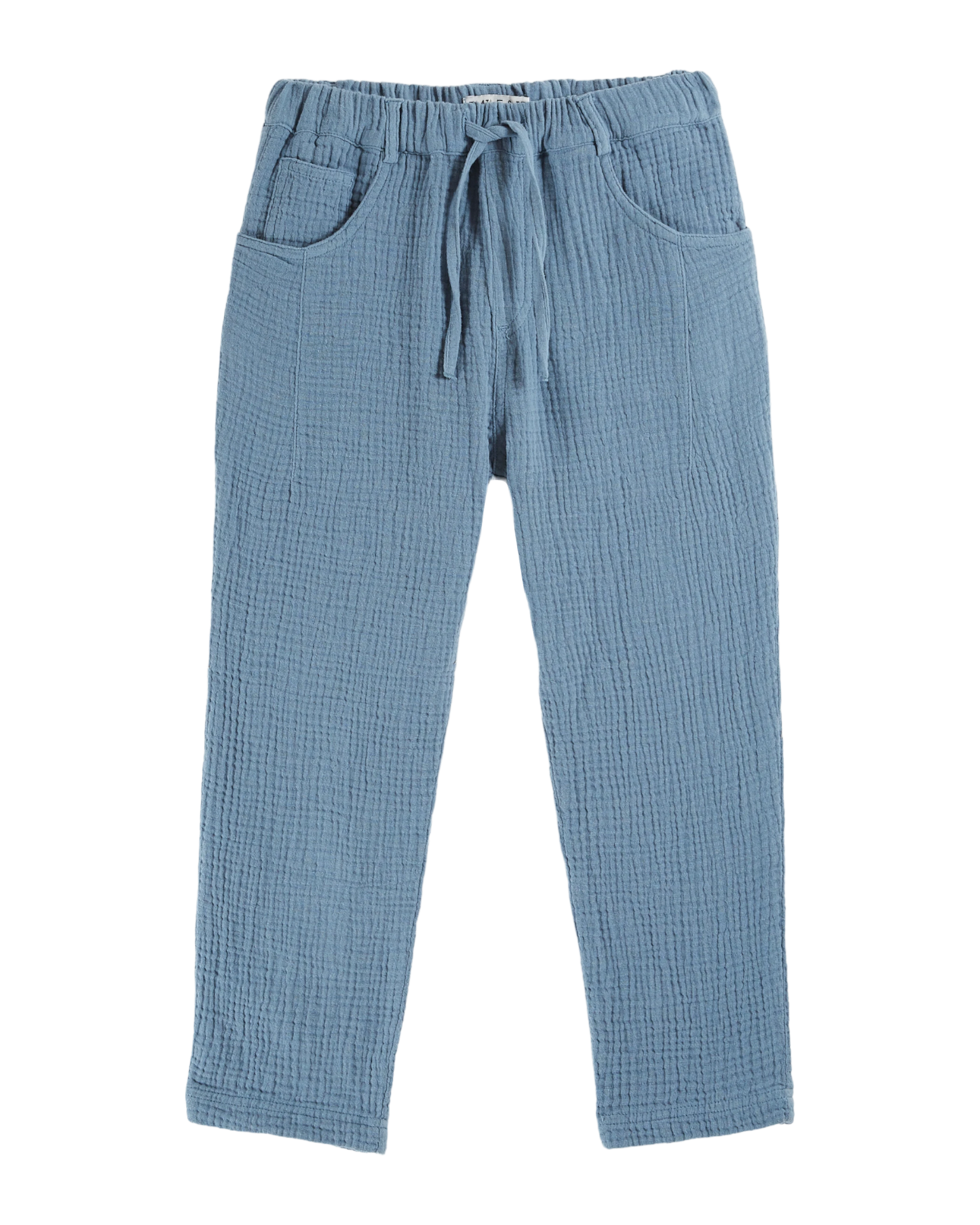 Pantalon gaze de coton gris bleu