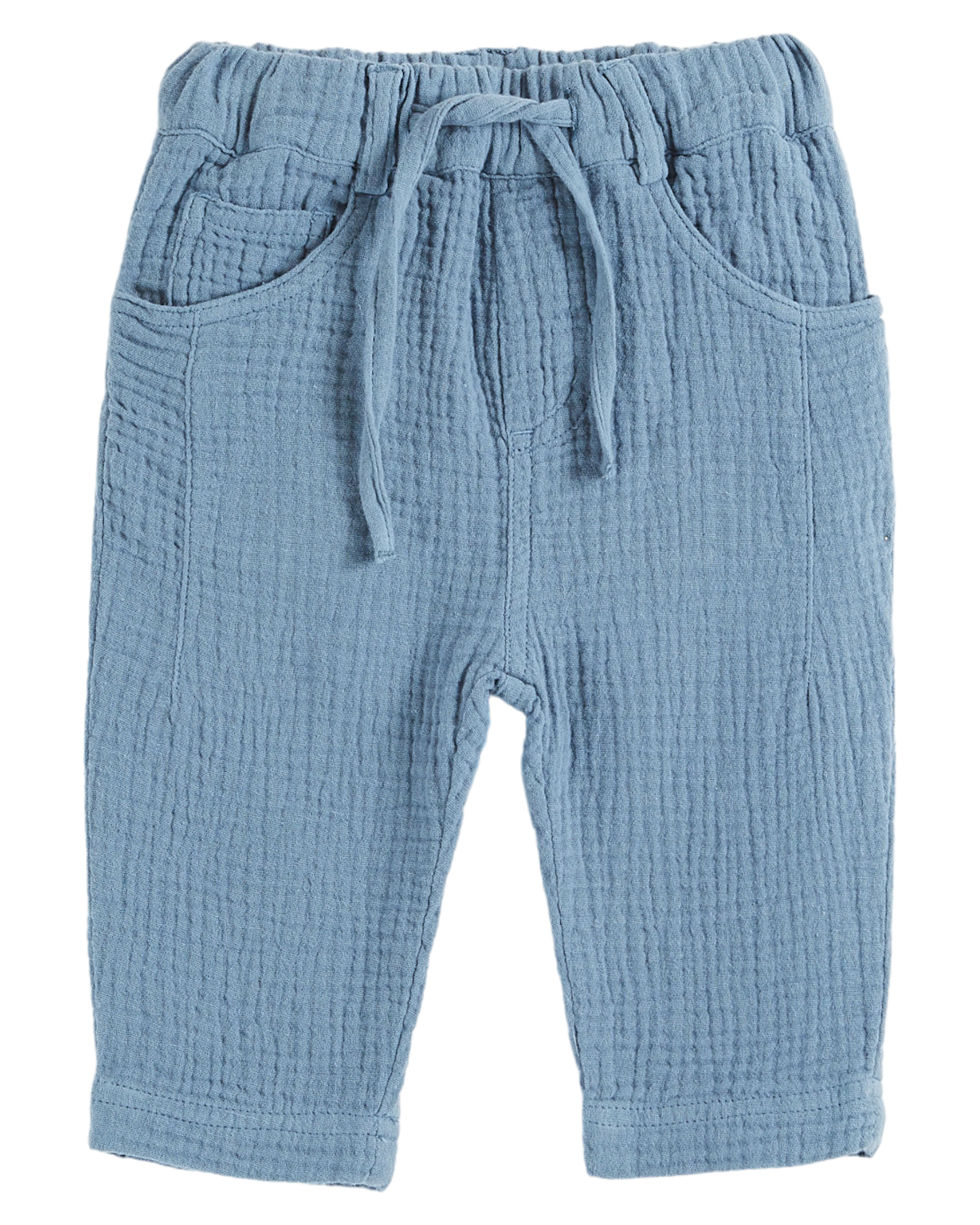 Pantalon gaze de coton gris bleu