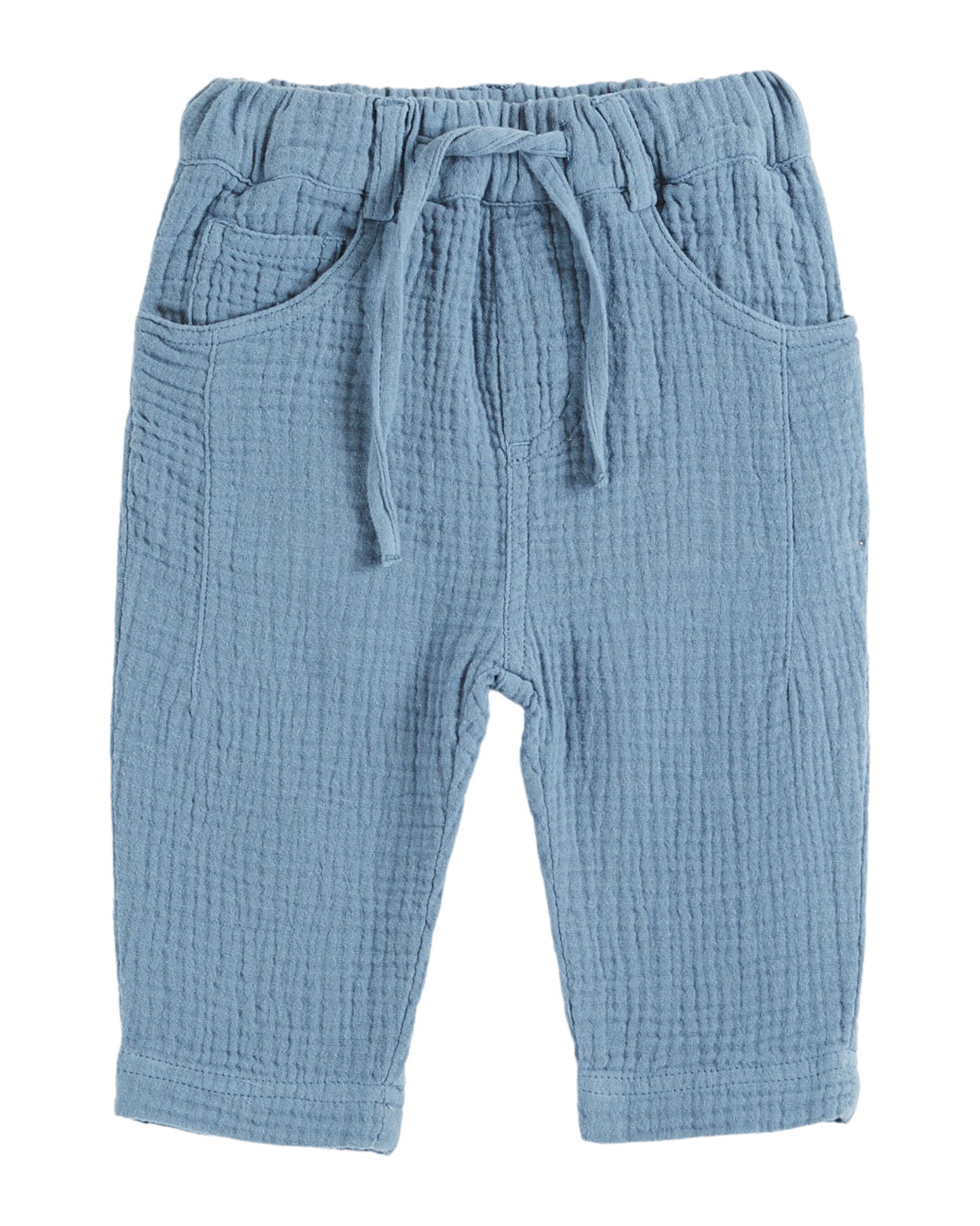 Pantalon gaze de coton gris bleu