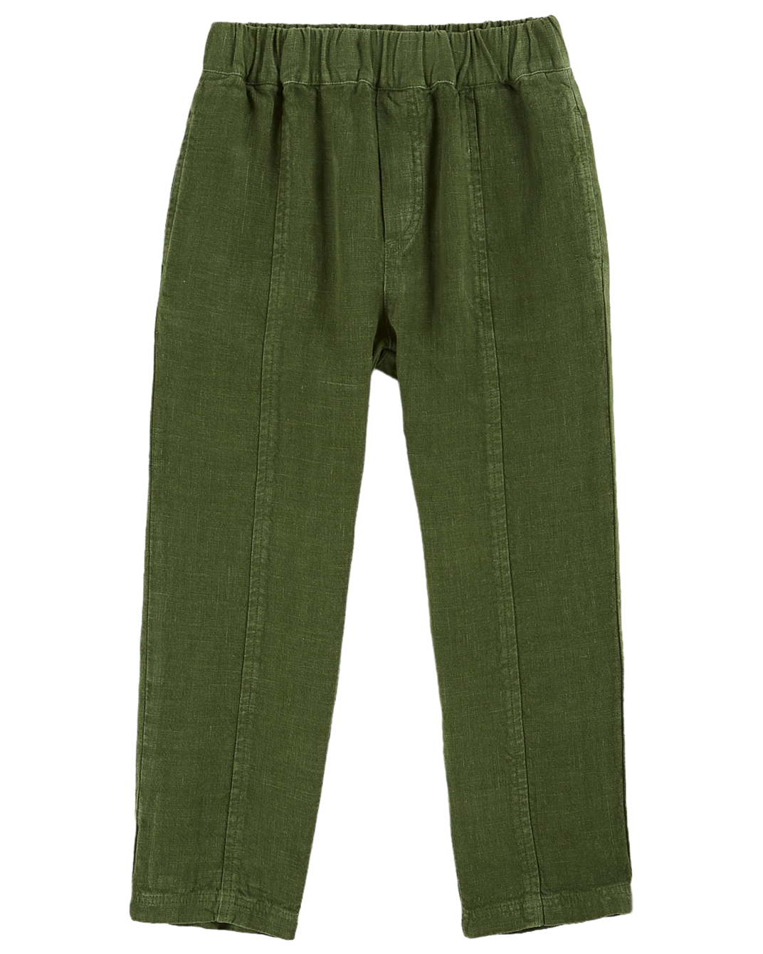 Pantalon lin vert foncé