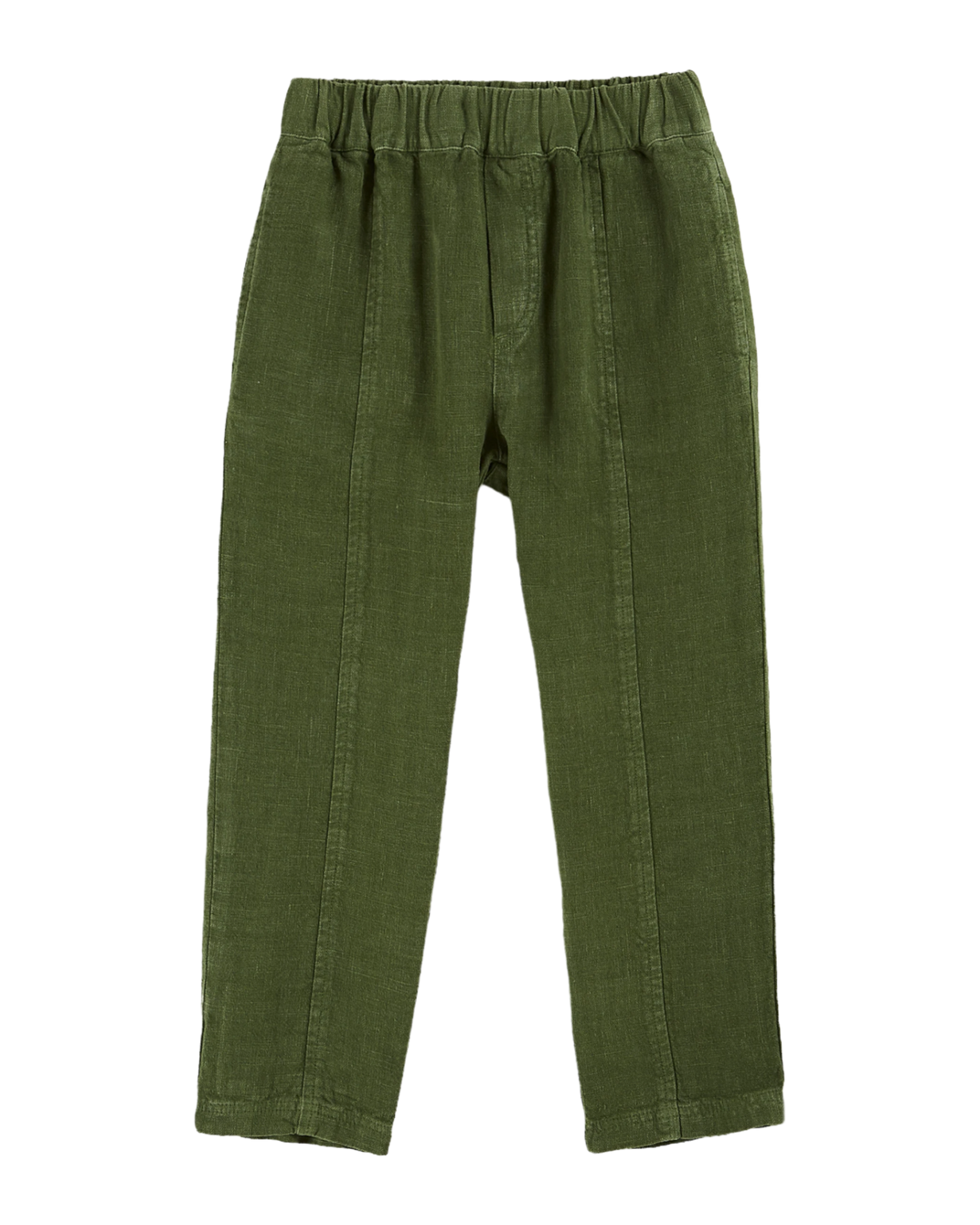 Pantalon lin vert foncé