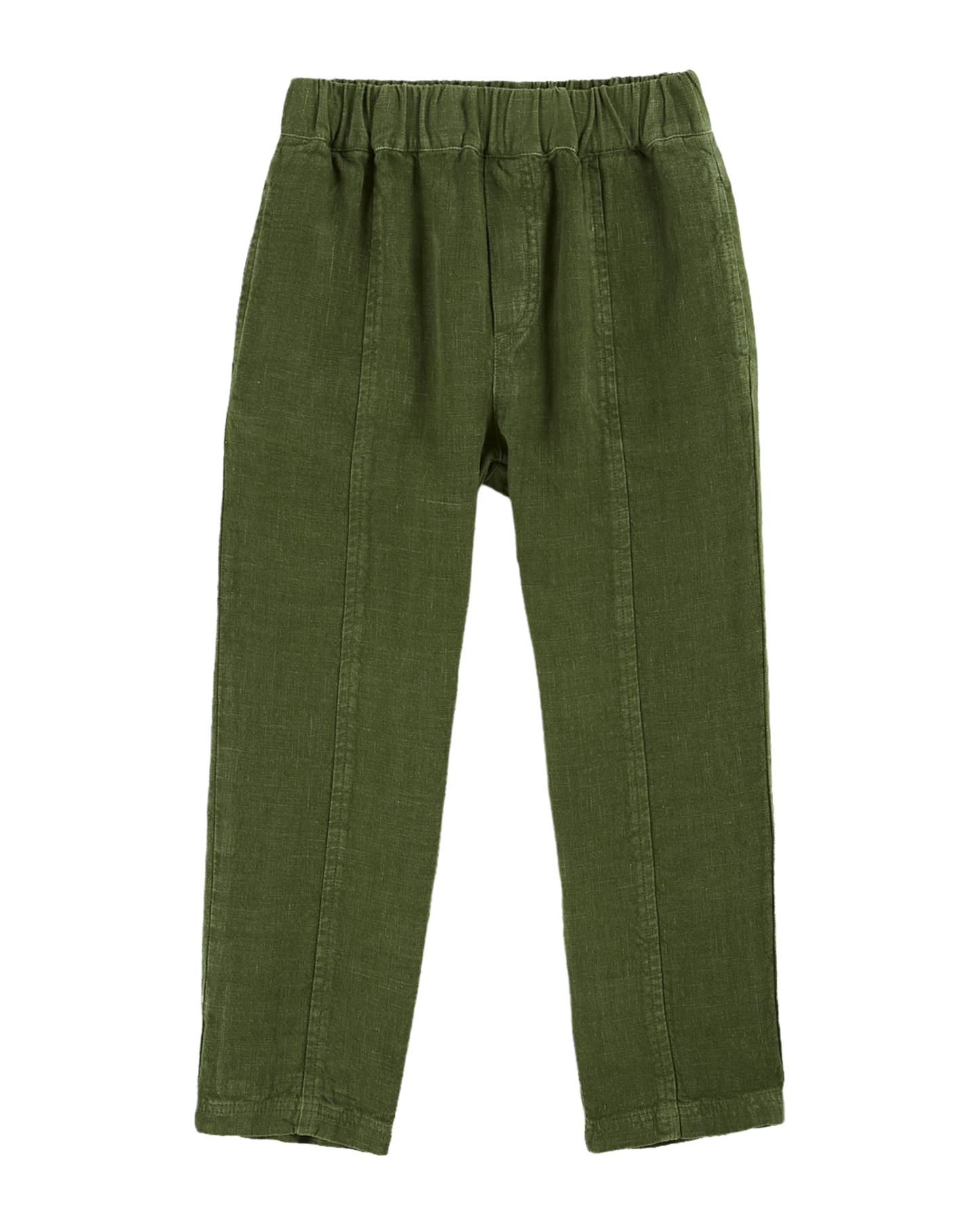 Pantalon lin vert foncé