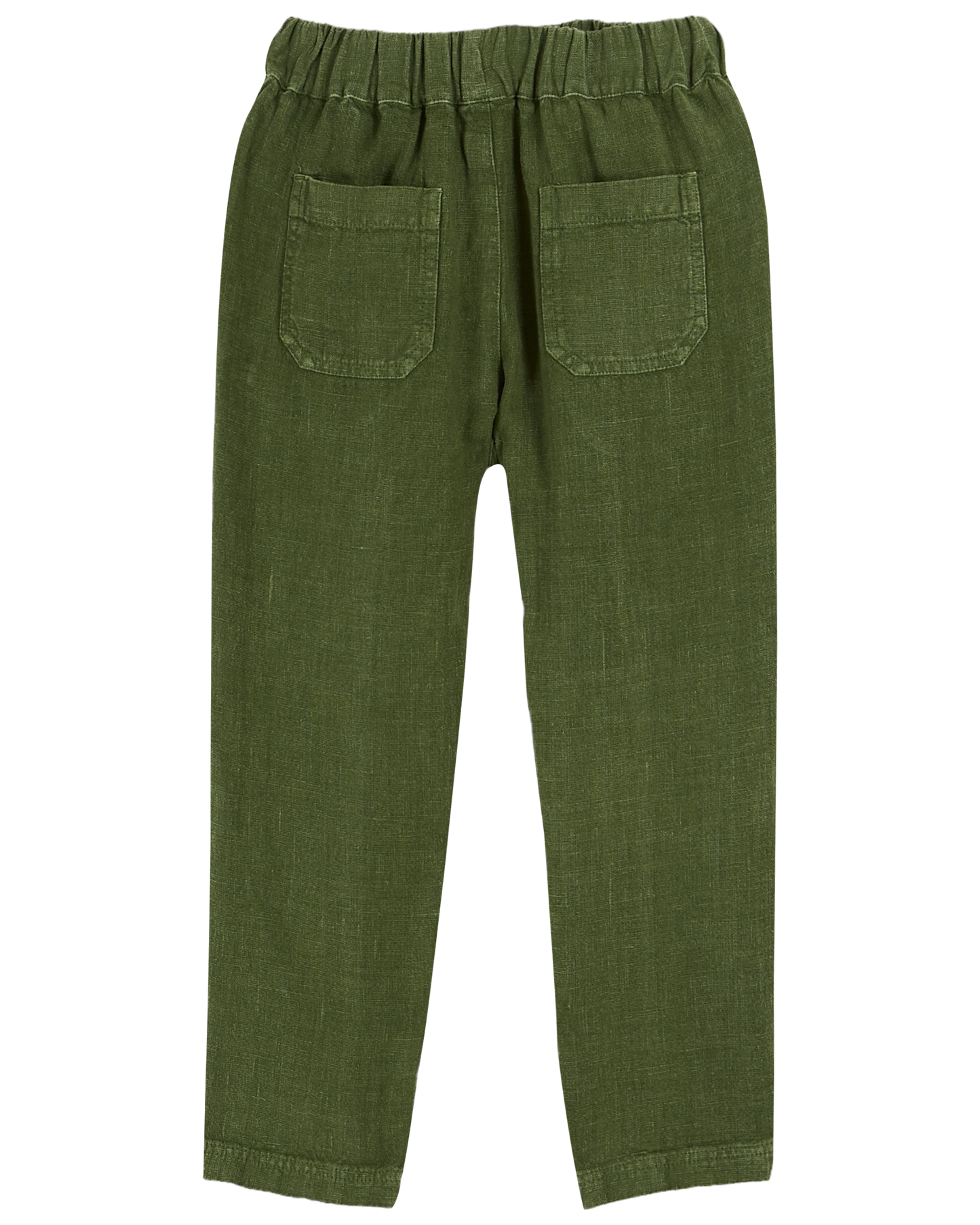 Pantalon lin vert foncé