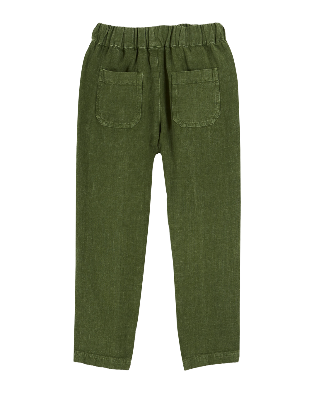 Pantalon lin vert foncé