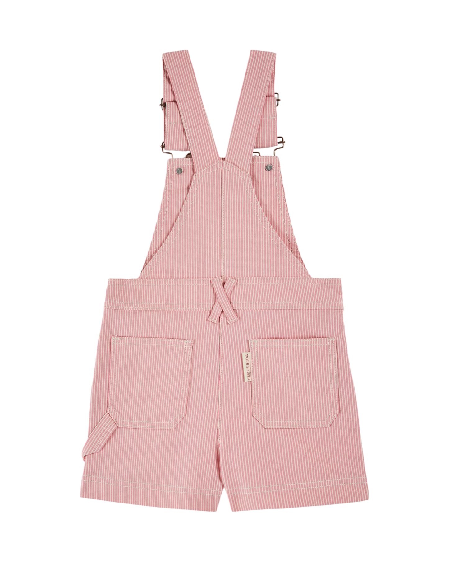 Salopette rayures denim rose