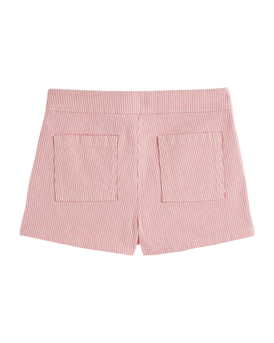 Short poches fleurs rayures rose