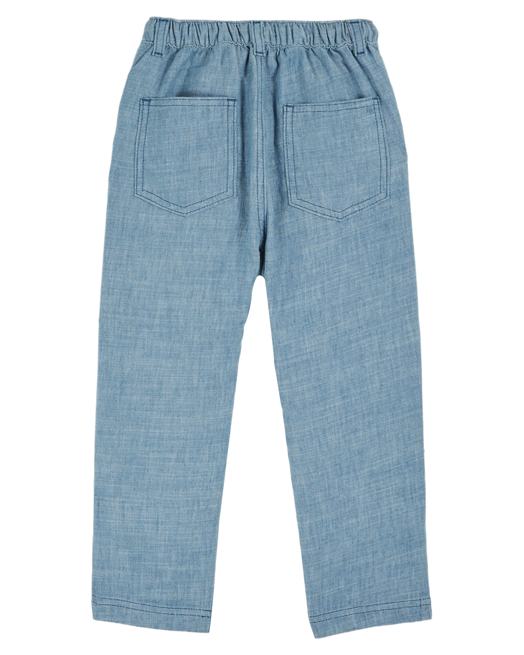 Pantalon coton et lin bleu clair