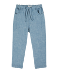 Pantalon coton et lin bleu clair