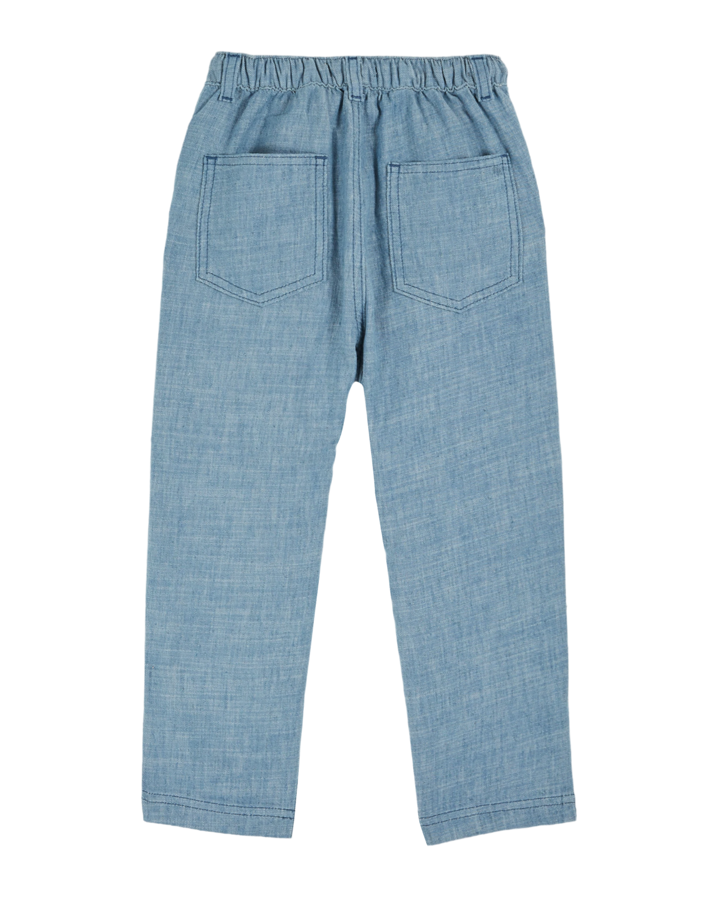 Pantalon coton et lin bleu clair