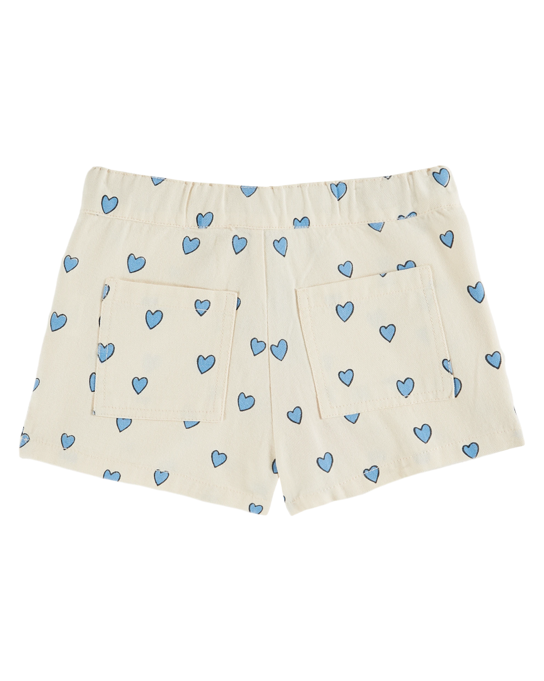 Short poches fleurs coeur écru