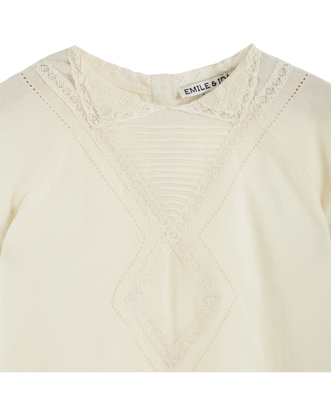 Blouse brodée vintage écru