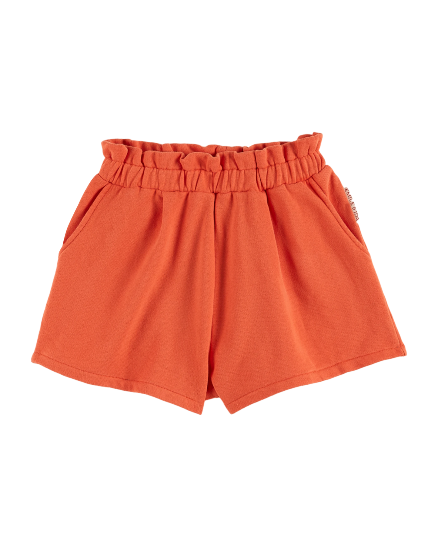 Short molleton coton et teinture bio orange