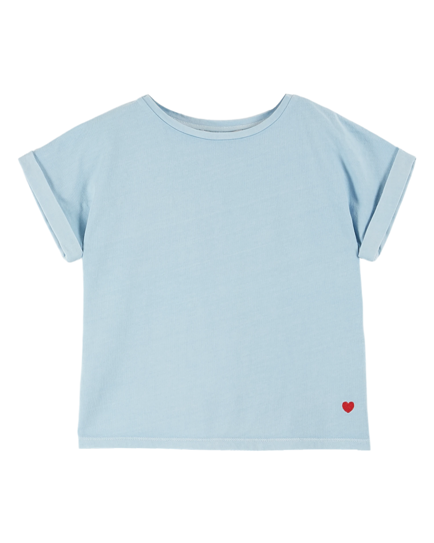 T-shirt coton et teinture bio bleu glacier