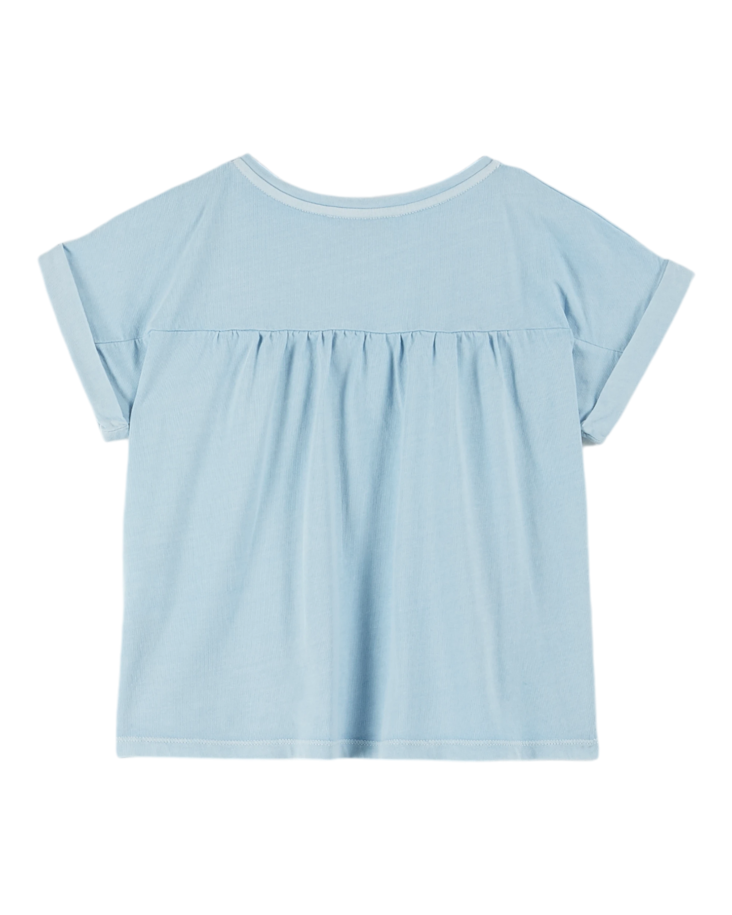 T-shirt coton et teinture bio bleu glacier