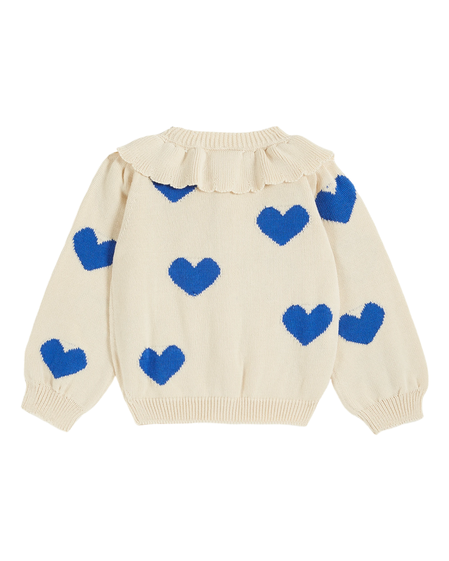 Cardigan fille coton bio coeur écru