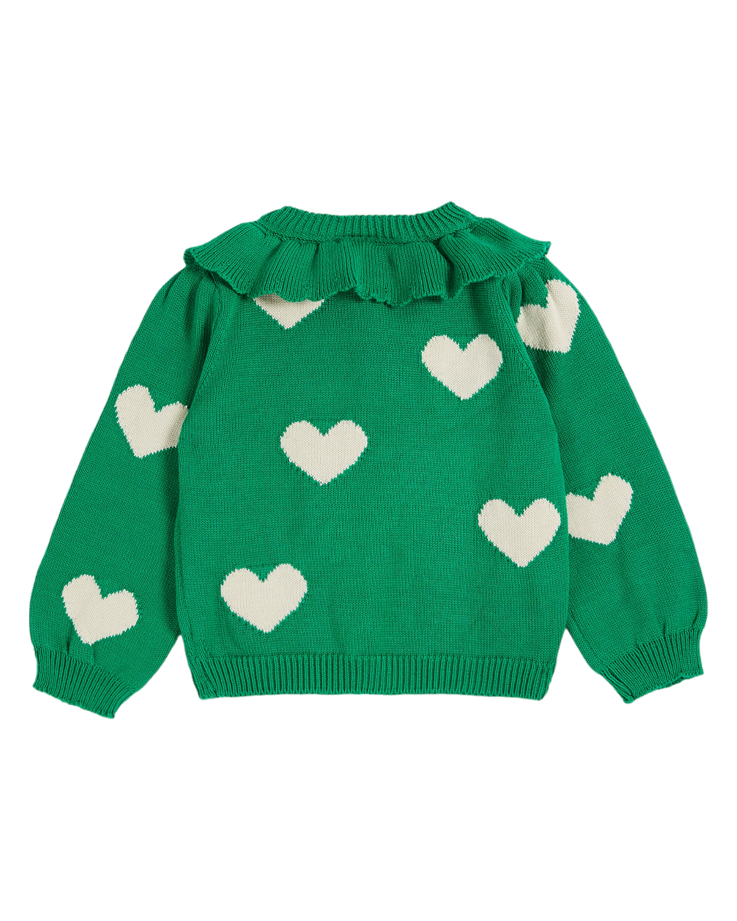 Cardigan fille coton bio coeur vert