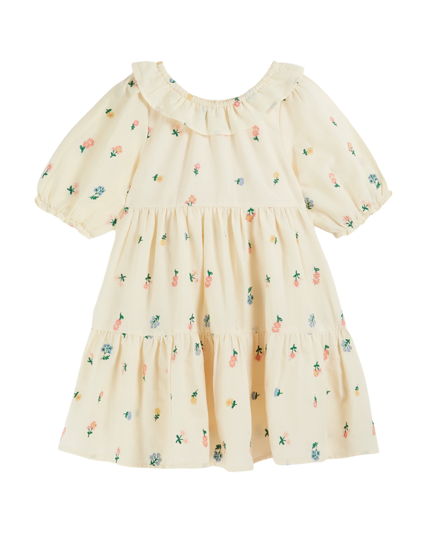 Robe brodée à fleurs banane