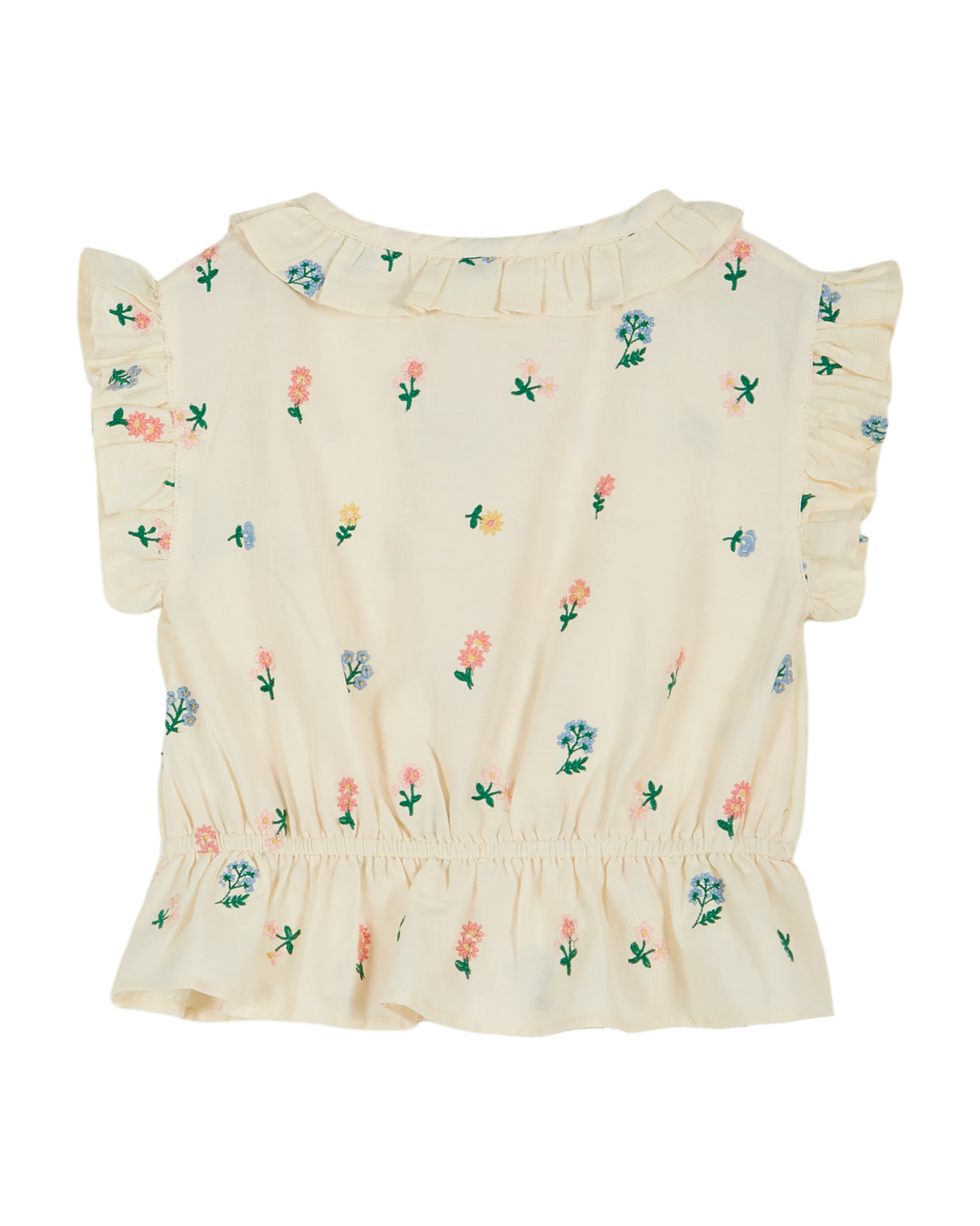 Blouse brodée à fleurs banane