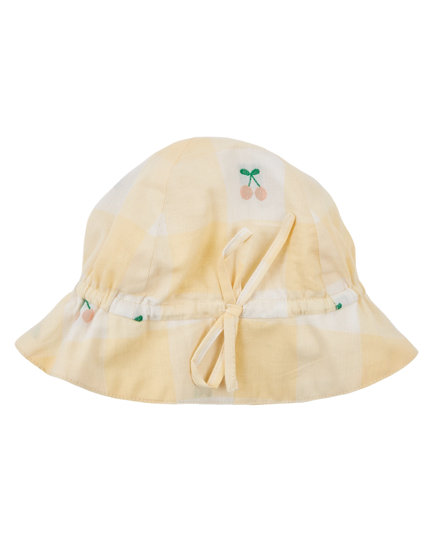 Chapeau cerises vichy jaune