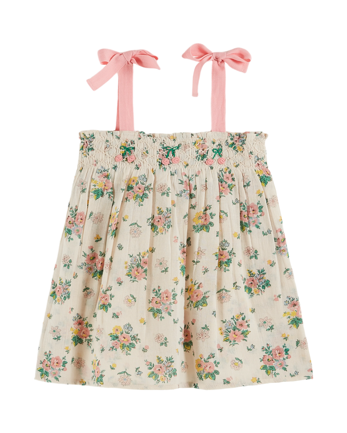 Top smocké printemps rose