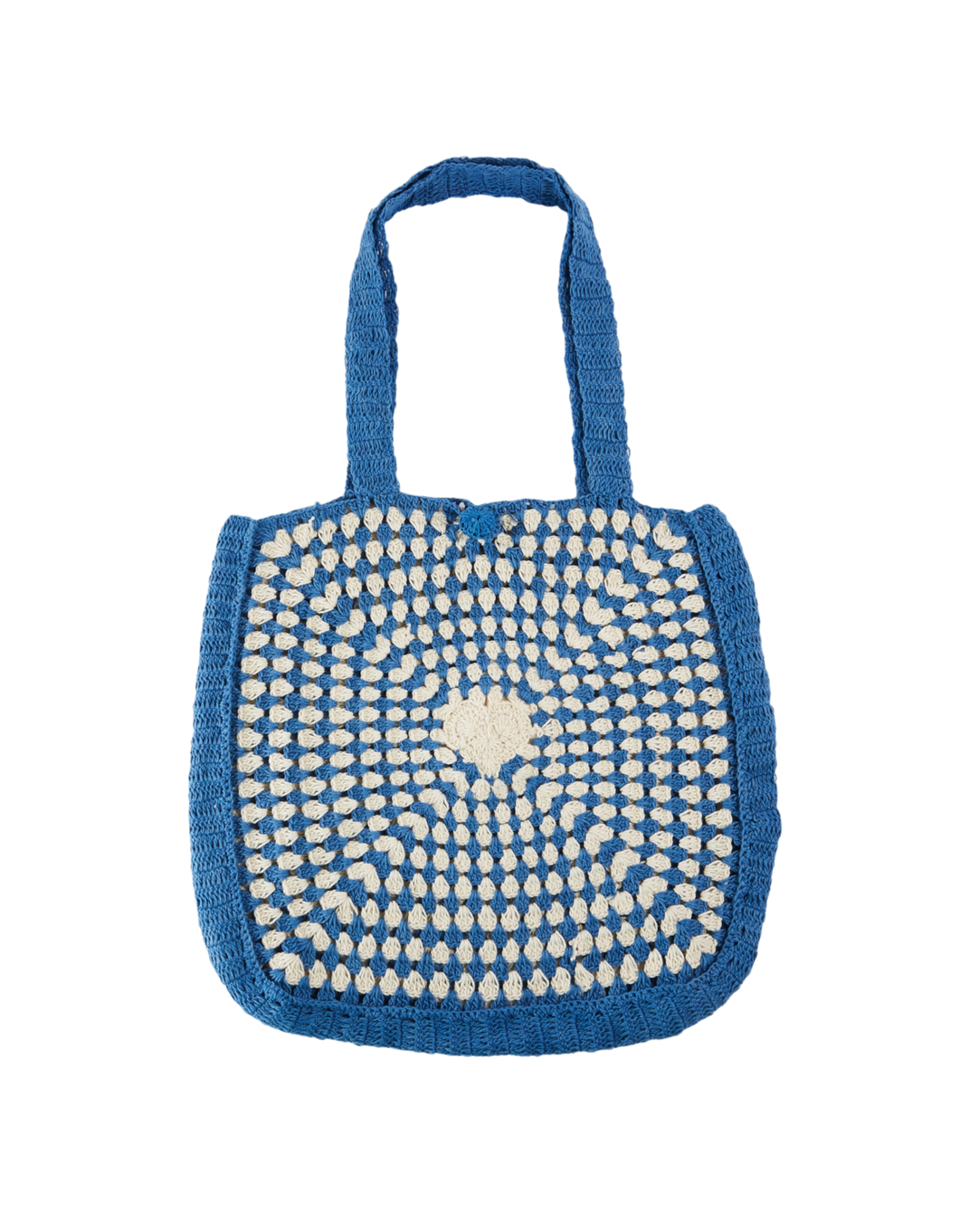 Sac crochet coeur bleu